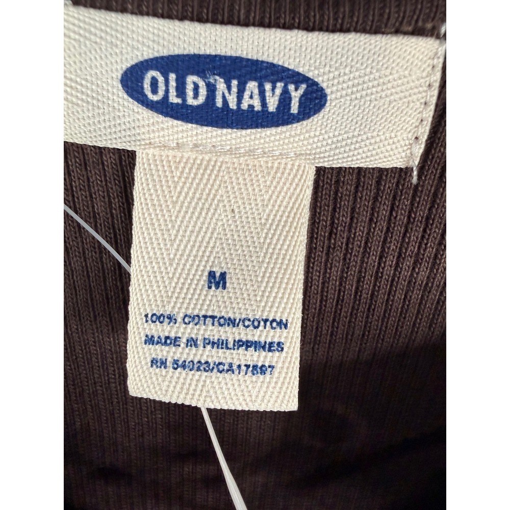 Y2K Old Navy Dress Womens M Brown Ribbed Leather Lace Up Tank 90s Western - Picture 3 of 8